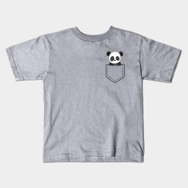 Panda in Pocket Kids T-Shirt by valentinahramov